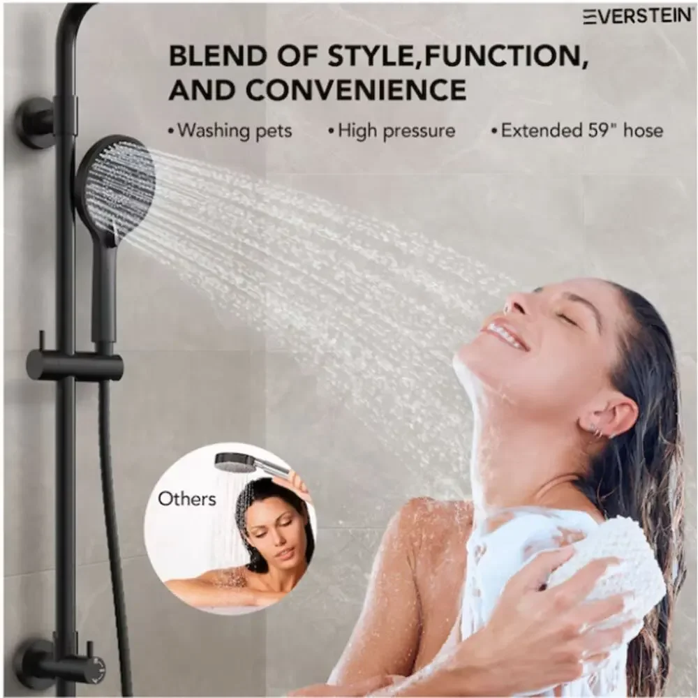 EVERSTEIN Wall Mount Pressure-Balanced Shower System 10 in. Rainfall Shower